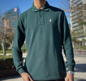 polo homme classique vert foret
